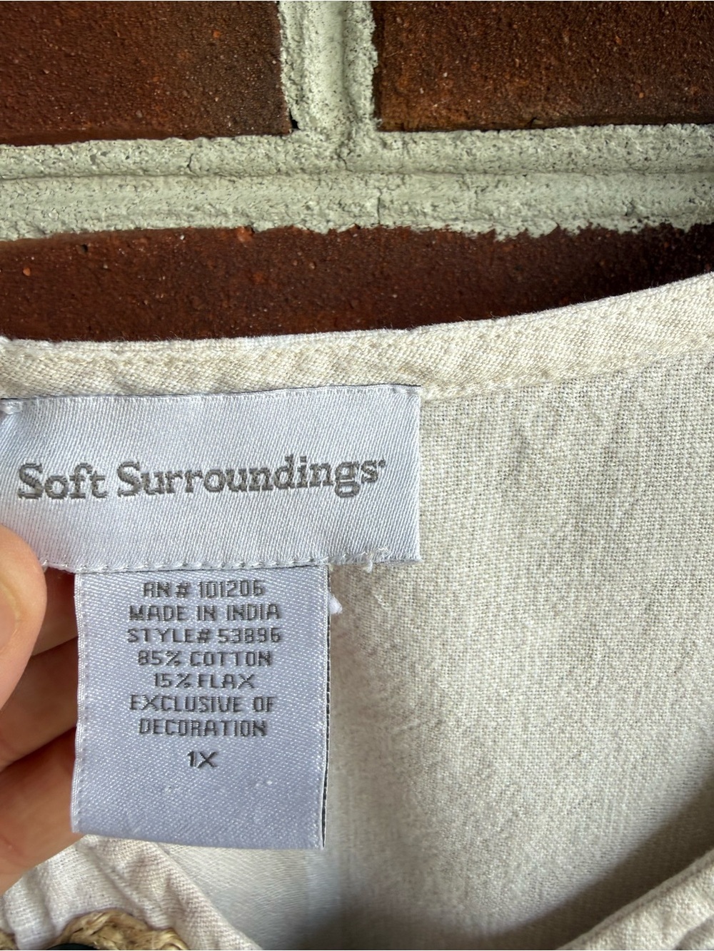 Soft Surroundings Cream Cotton/Flax Blend - Picture 3 of 13